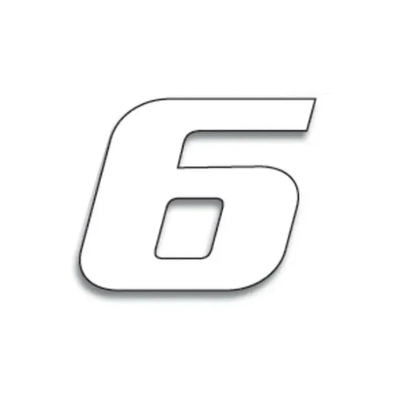 Numéro de course 6 BLACKBIRD 20x25cm blanc