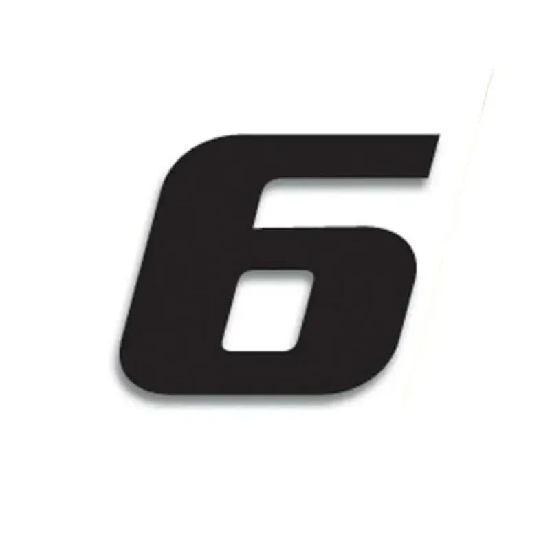 Numéro de course 6 BLACKBIRD 20x25cm noir