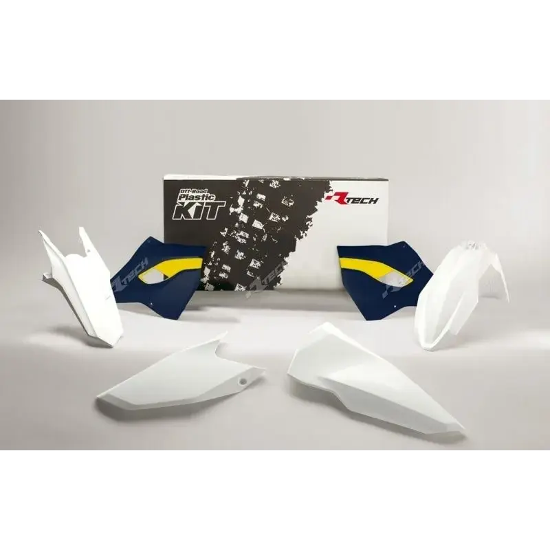 Kit plastique RACETECH couleur origine (2016) blanc/bleu/jaune Husqvarna