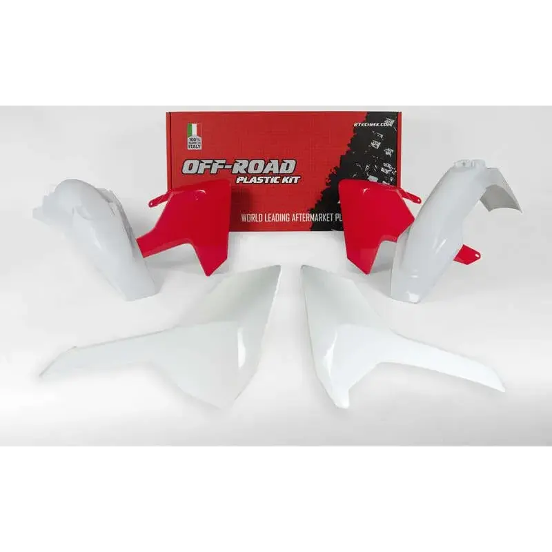 Kit plastique RACETECH vintage blanc/rouge Husqvarna