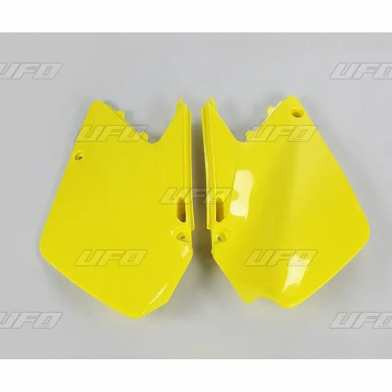 Plaques latérales UFO jaune Suzuki RM125/250