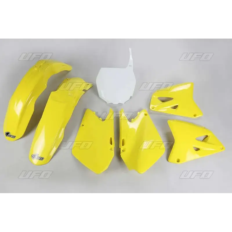 Kit plastique UFO couleur origine jaune/blanc Suzuki RM125/250