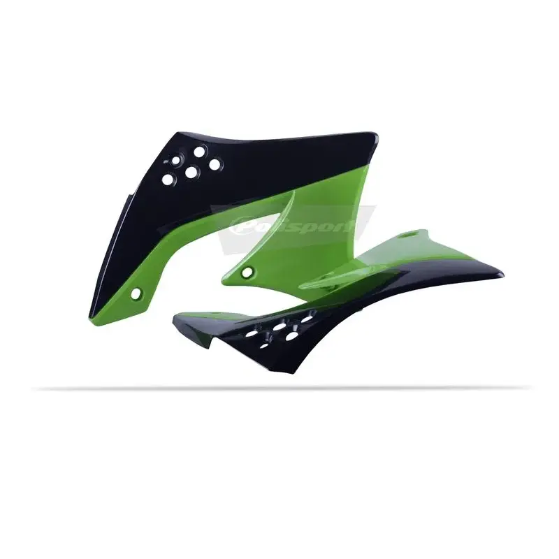 Ouïes de radiateur Polisport couleur origine noir/vert Kawasaki KX450F