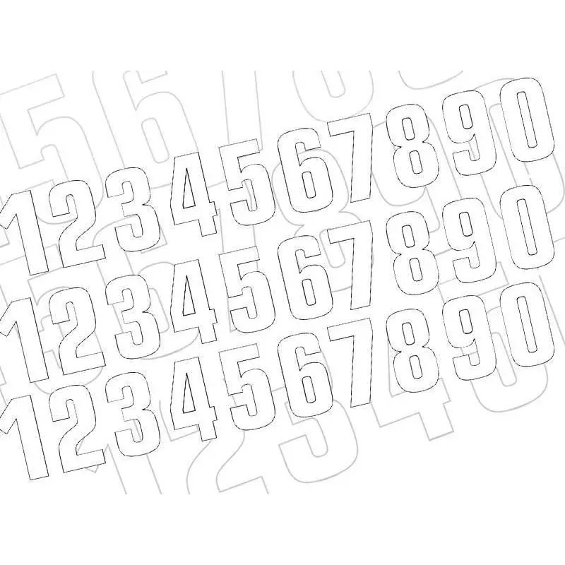 Numéro de course 9 BLACKBIRD 16x7,5cm blanc