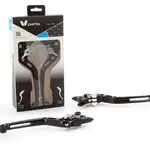 Leviers V-PARTS standard 175mm taillé masse noir/visserie alu avec adaptateurs par paire KTM
