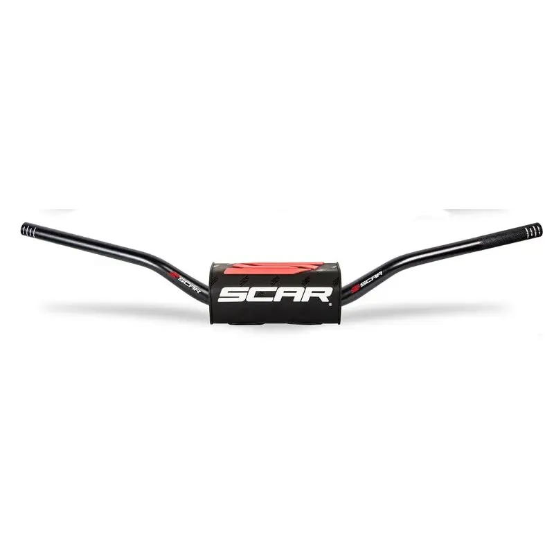 Guidon SCAR O² Stewart/Villopoto Ø28,6mm sans barre noir/mousse noir