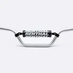 Guidon Ø22,2mm avec barre RENTHAL Classic Special Quad moyen argent/mousse noire