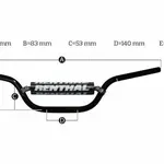 Guidon Ø28,6mm sans barre RENTHAL Fatbar® Ktm bas noir/ mousse noire