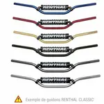 Guidon Ø22,2mm avec barre RENTHAL Classic Jeremy McGrath titanium/mousse noire