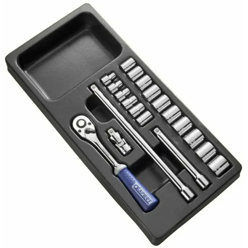Module d'outils EXPERT douilles et cliquet 3/8" - plateau plastique