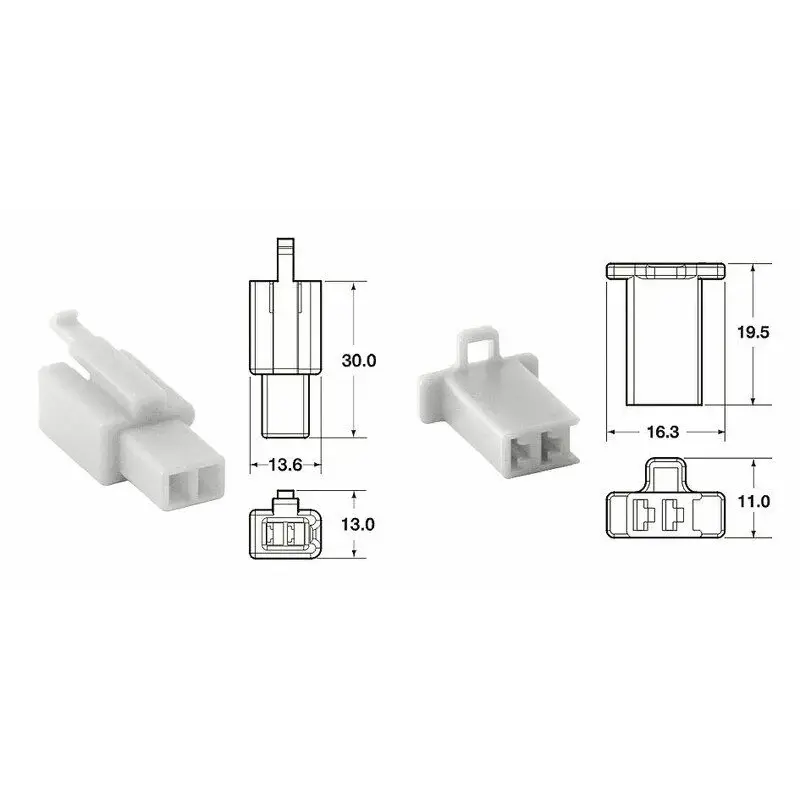 Jeu de connectiques 2 voies 110 ML BIHR type origine Ø0,5mm²/0,85mm² - 5 jeux complets