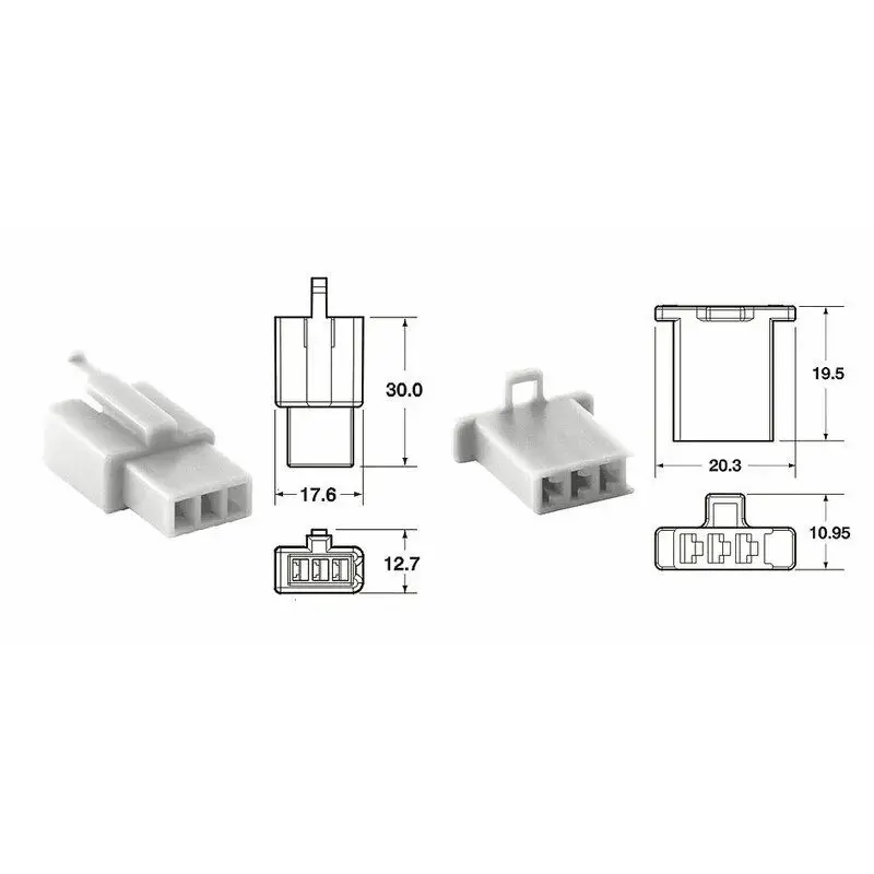 Jeu de connectiques 3 voies 110 ML BIHR type origine Ø0,5mm²/0,85mm² - 5 jeux complets