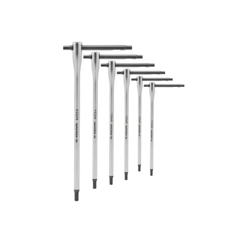 Jeu de 6 clés FACOM en T 6 pans avec barre coulissante