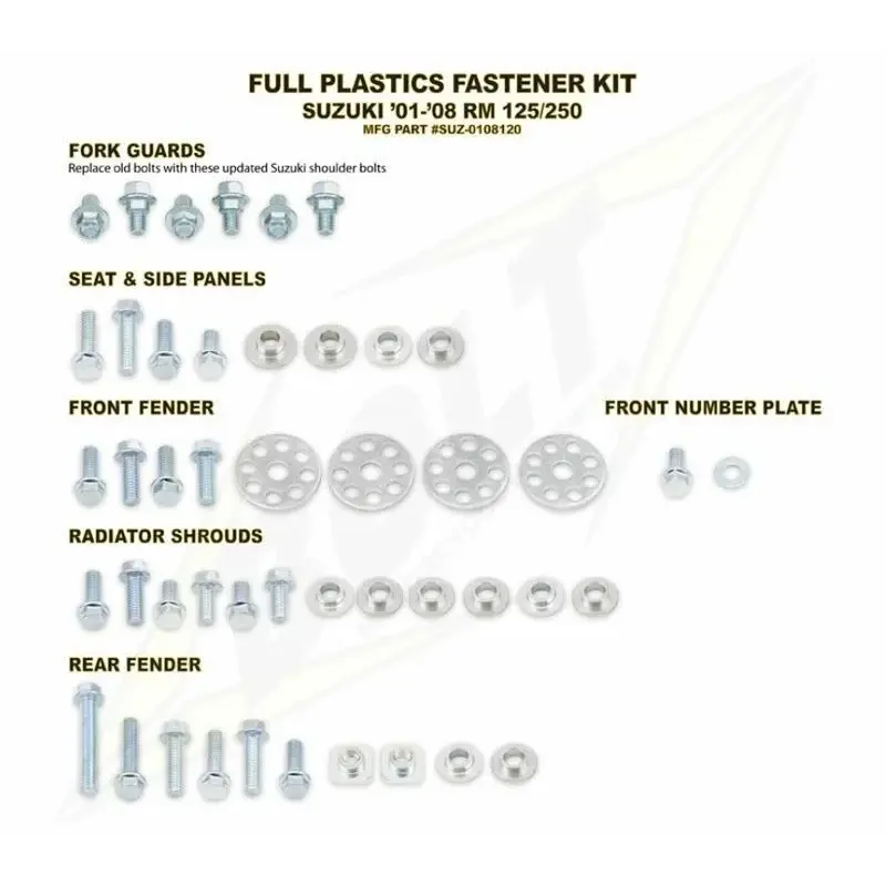 Kit vis complet de plastiques Bolt Suzuki RM125/250