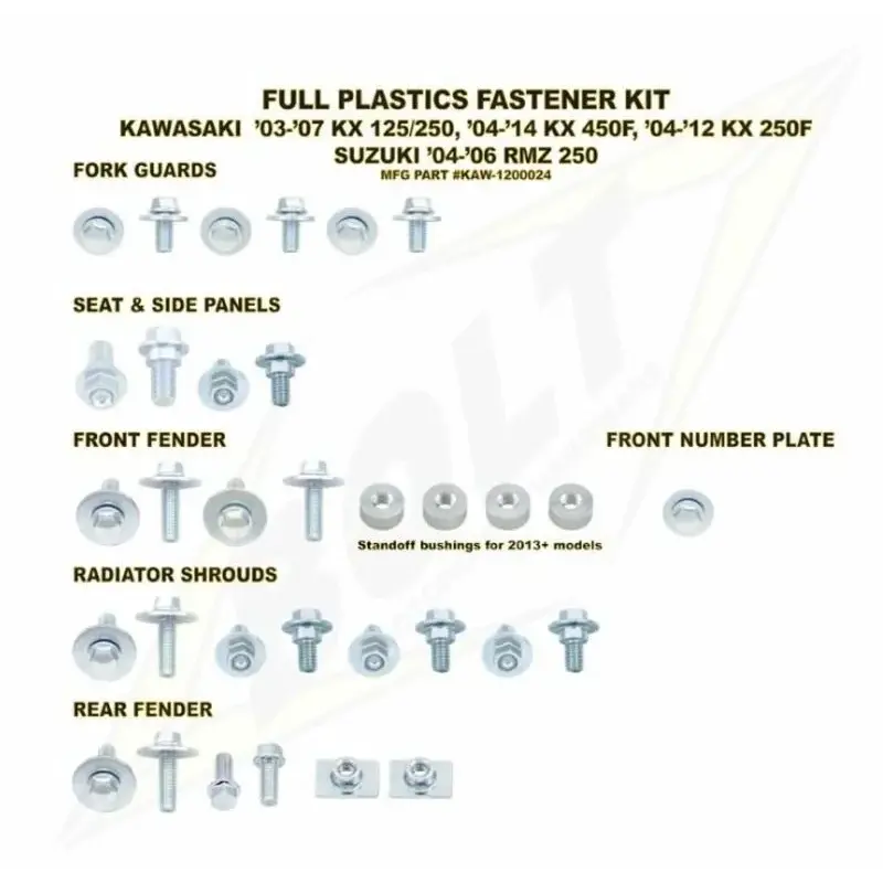 Kit vis complet de plastiques Bolt Kawasaki KX-F250/450