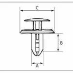 Rivets plastique M7 BOLT 10 pièces