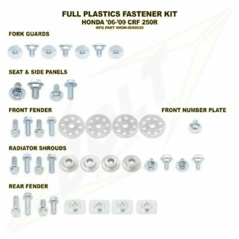 Kit vis complet de plastiques Bolt Honda CR125/250