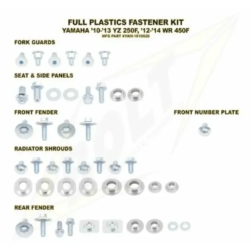 Kit vis complet de plastiques Bolt Yamaha YZ250F/WR450F
