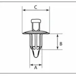 Rivets plastique M6 BOLT 10 pièces