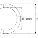 Douille à créneaux JMP pour bras oscillant/chassis Øint.20mm/Øext.27,4mm 4 crans BMW