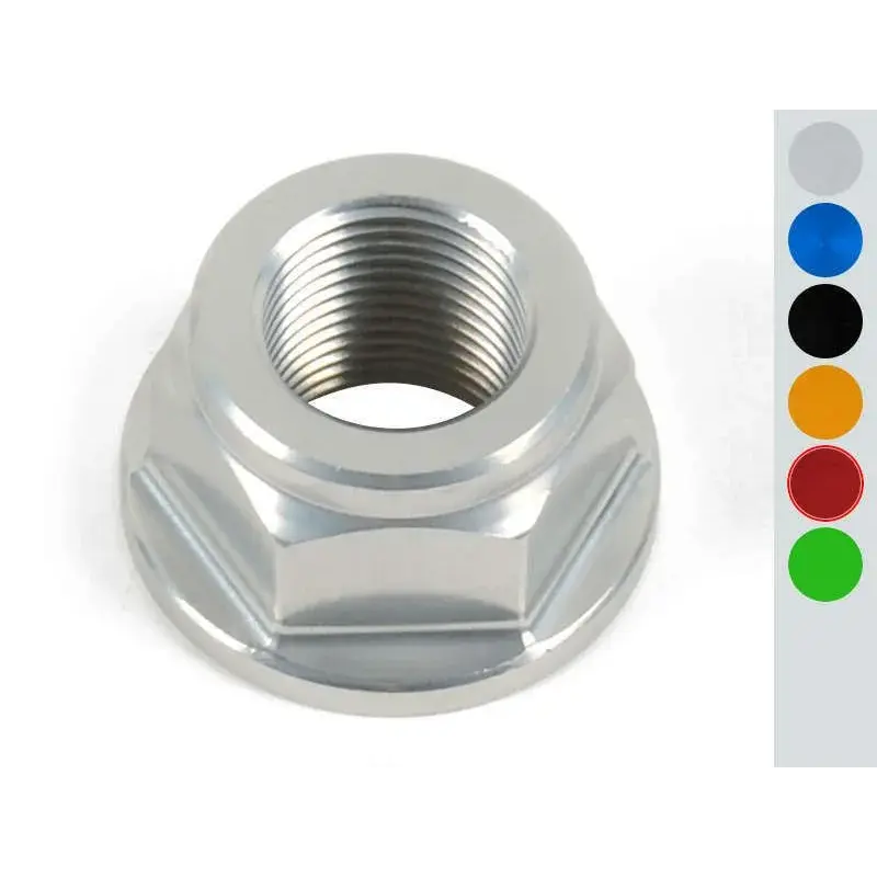 Écrou d'axe de bras oscillant/de roue arrière LIGHTECH M18x1,5 alu rouge