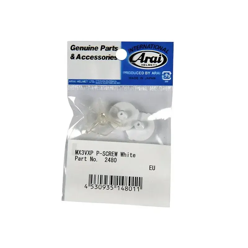 Kit vis de visière ARAI blanc pour casques MX-V/VX-3/VX-Pro Jr/Penta