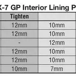 Coiffe intérieure ARAI GP Dry-Cool taille XS 7mm (épaisseur standard) pour casque RX-7 GP