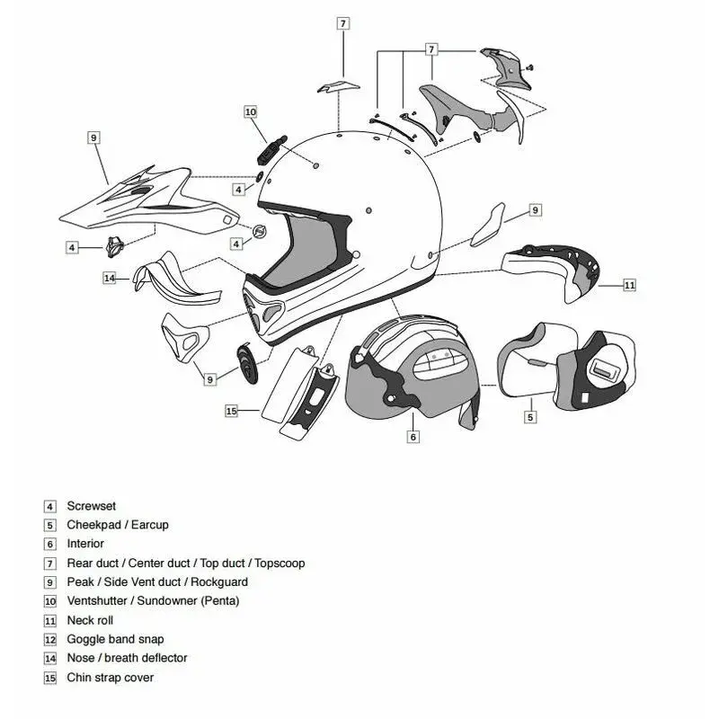 Earcup ARAI Penta Pro 15mm casque off road