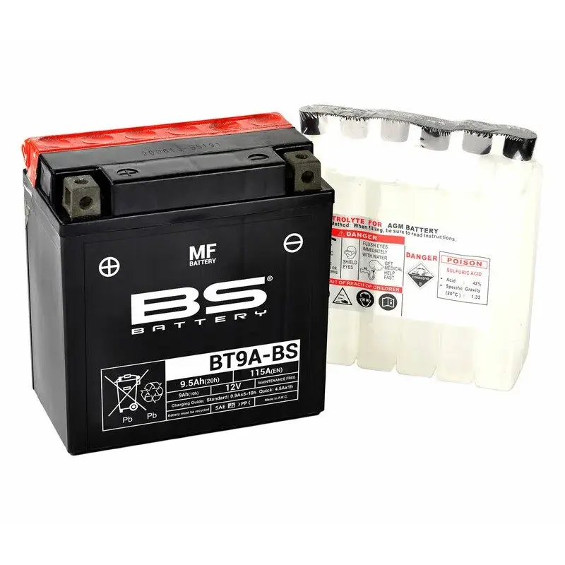 Batterie BS BATTERY BT9A-BS sans entretien avec pack acide