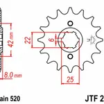 Pignon JT SPROCKETS 16 dents acier pas 520 type 281