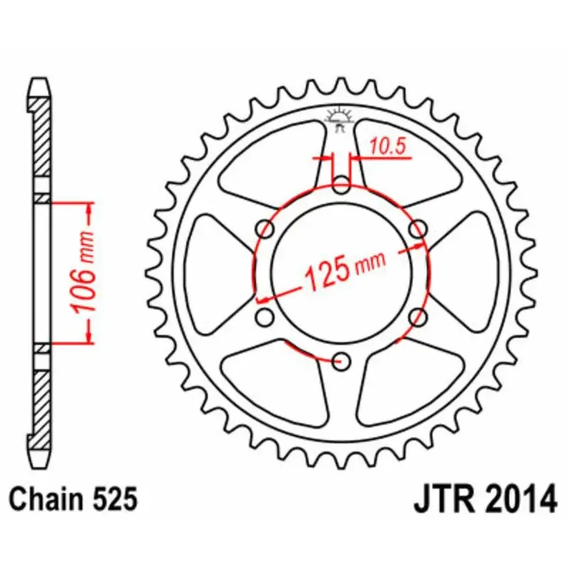Couronne JT SPROCKETS 50 dents acier pas 525 type 2014