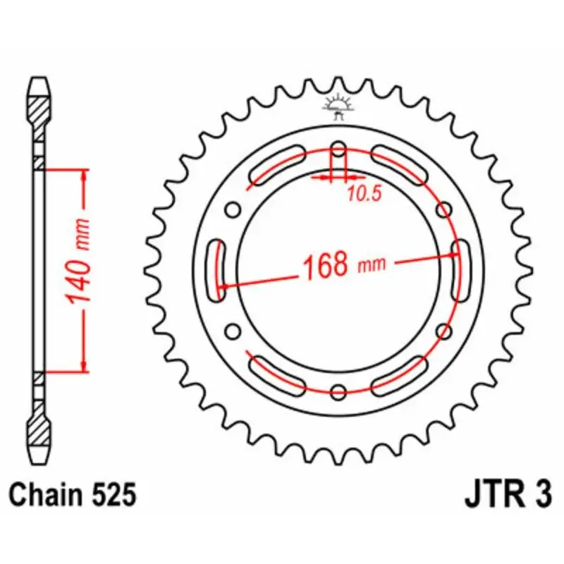 Couronne JT SPROCKETS 41 dents acier standard pas 525 type 3