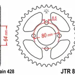Couronne JT SPROCKETS 49 dents acier pas 428 type 838