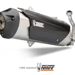 Ligne complète MIVV Urban inox silencieux inox brossé/casquette ABS noir Aprilia SR MAX 300