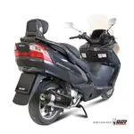 Ligne complète MIVV Urban inox silencieux inox brossé/casquette ABS noir Suzuki Burgman 250/400