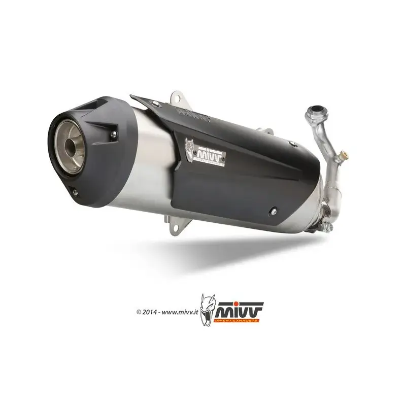 Silencieux MIVV Urban catalysé inox brossé/casquette ABS noir Yamaha X-MAX 400