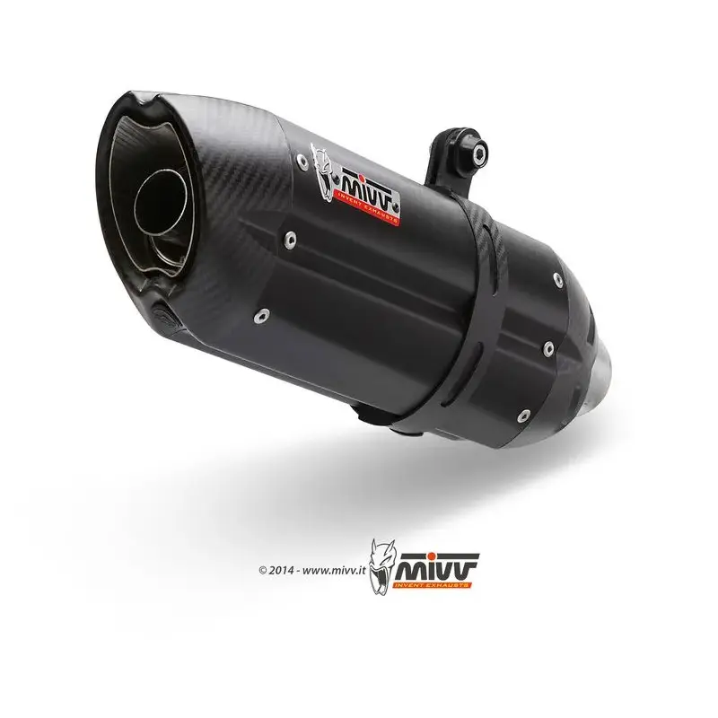 Silencieux MIVV Suono acier noir/casquette carbone Honda