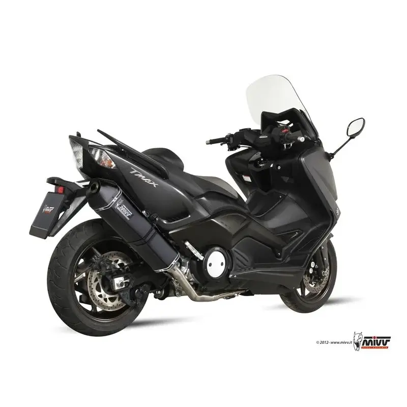 Ligne complète MIVV Speed Edge inox silencieux acier noir/casquette carbone Yamaha T-MAX 530