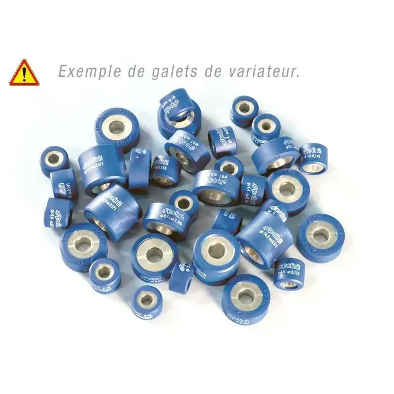 Jeu de 8 galets POLINI 25x17mm, 14g, coloris rouge