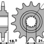 Pignon PBR 14 dents acier pas 520 type 2119 Kawasaki Z750