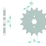 Pignon AFAM 12 dents acier type 22100 pas 420 SUZUKI AP 50