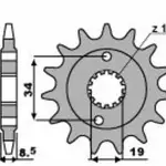 Pignon PBR 15 dents acier type 2276 pas 520