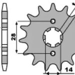 Pignon PBR 14 dents acier type 2118 pas 428