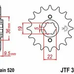 Pignon JT SPROCKETS 12 dents acier pas 520 type 337