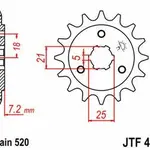 Pignon JT SPROCKETS 16 dents acier pas 520 type 437 Suzuki