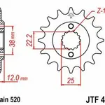 Pignon JT SPROCKETS 15 dents acier pas 520 type 495