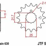 Pignon JT SPROCKETS 13 dents acier pas 630 type 518