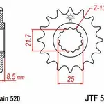 Pignon JT SPROCKETS 16 dents acier pas 520 type 578