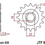 Pignon JT SPROCKETS 13 dents acier anti-boue pas 520 type 825 Husqvarna