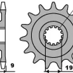 Pignon PBR 13 dents acier pas 520 type 2259 Suzuki RMZ250